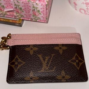 Louis Vuitton Monogram Brown and Pink Card Holder